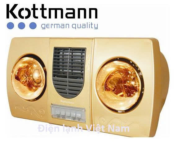 <span>ĐÈN SƯỞI NHÀ TẮM KOTTMANN 2 BÓNG VÀNG THỔI GIÓ NÓNG K2BHWG