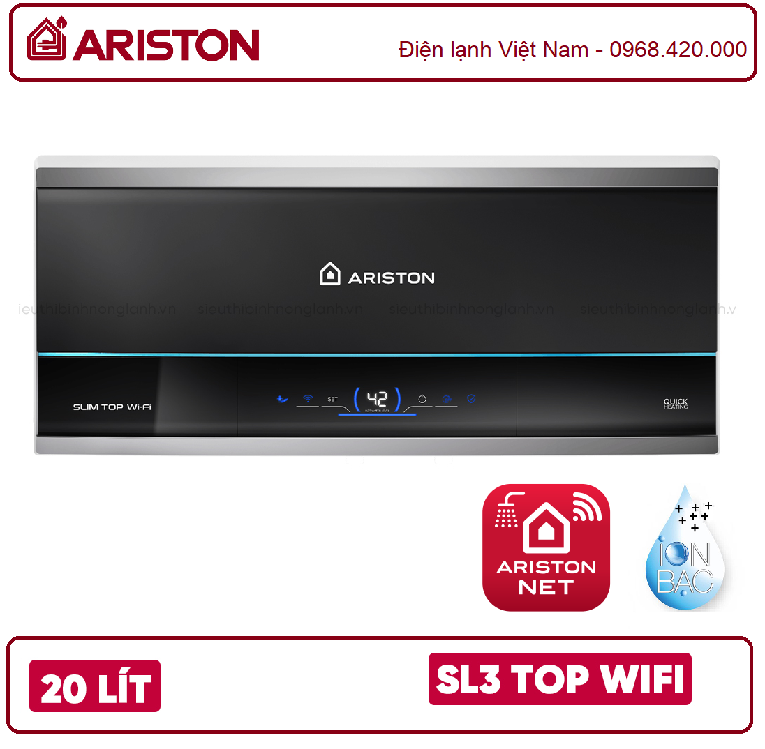 Bình nóng lạnh ARISTON 20 LÍT SLIM3 20 TOP WIFI VN
