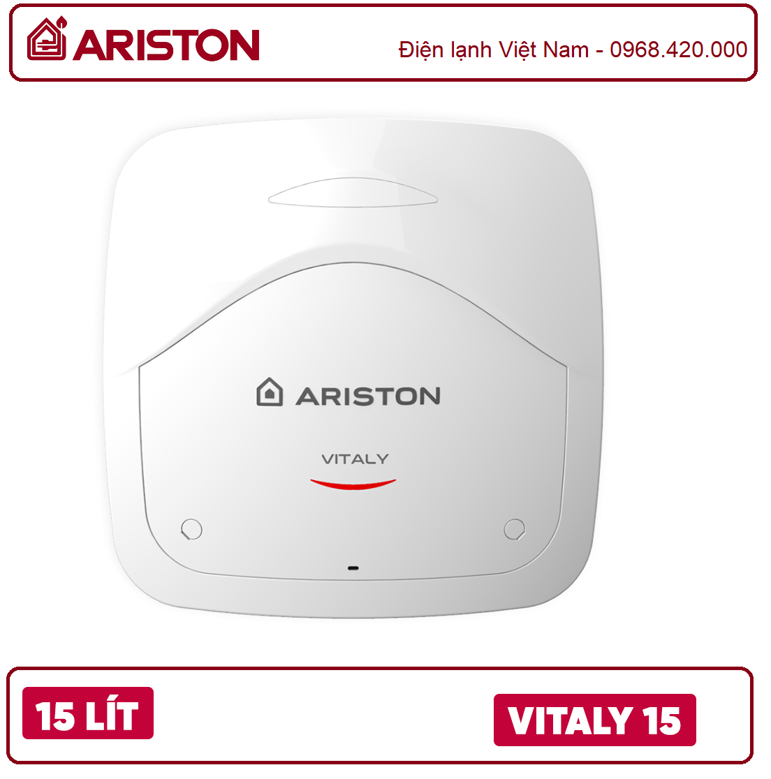 Bình nóng lạnh Ariston VITALY 15 lít ( Bình vuông 15 Lít )